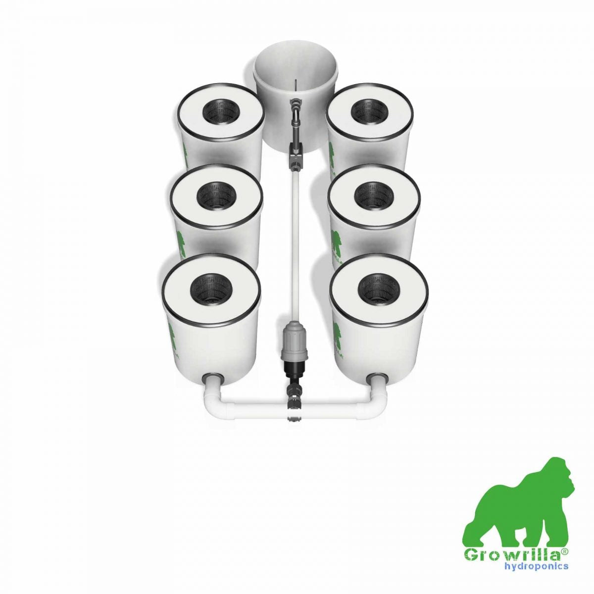 RDWC Pro Hydroponik-System mit 6 Töpfen à 20 L & Rücklaufzirkulation