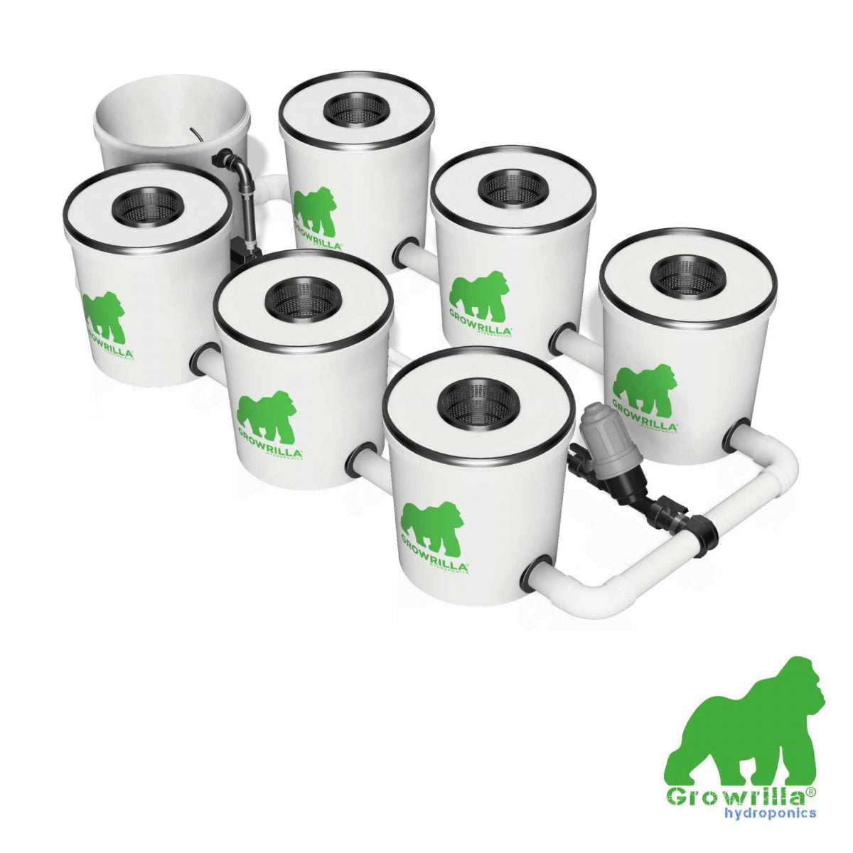 RDWC Pro Hydroponik-System mit 6 Töpfen à 20 L & Rücklaufzirkulation