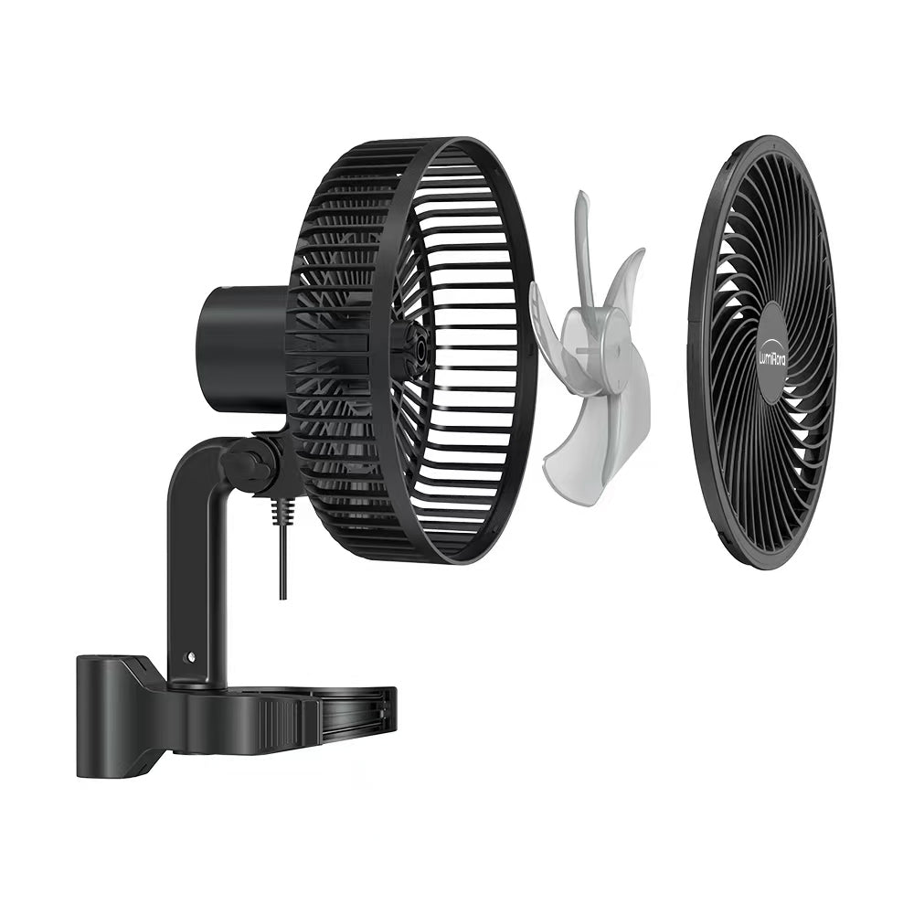 LumiFlora Clip Fan 9 W – Oszillierender Clip-Ventilator für Growzelte (15 cm)