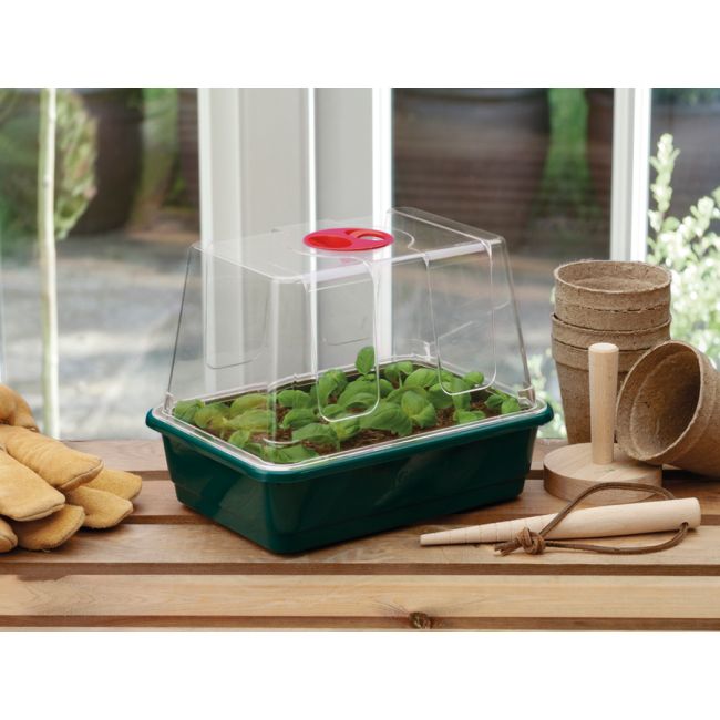 Indoor greenhouse, small, with ventilation flap, 23 x 17 x 18.5 cm