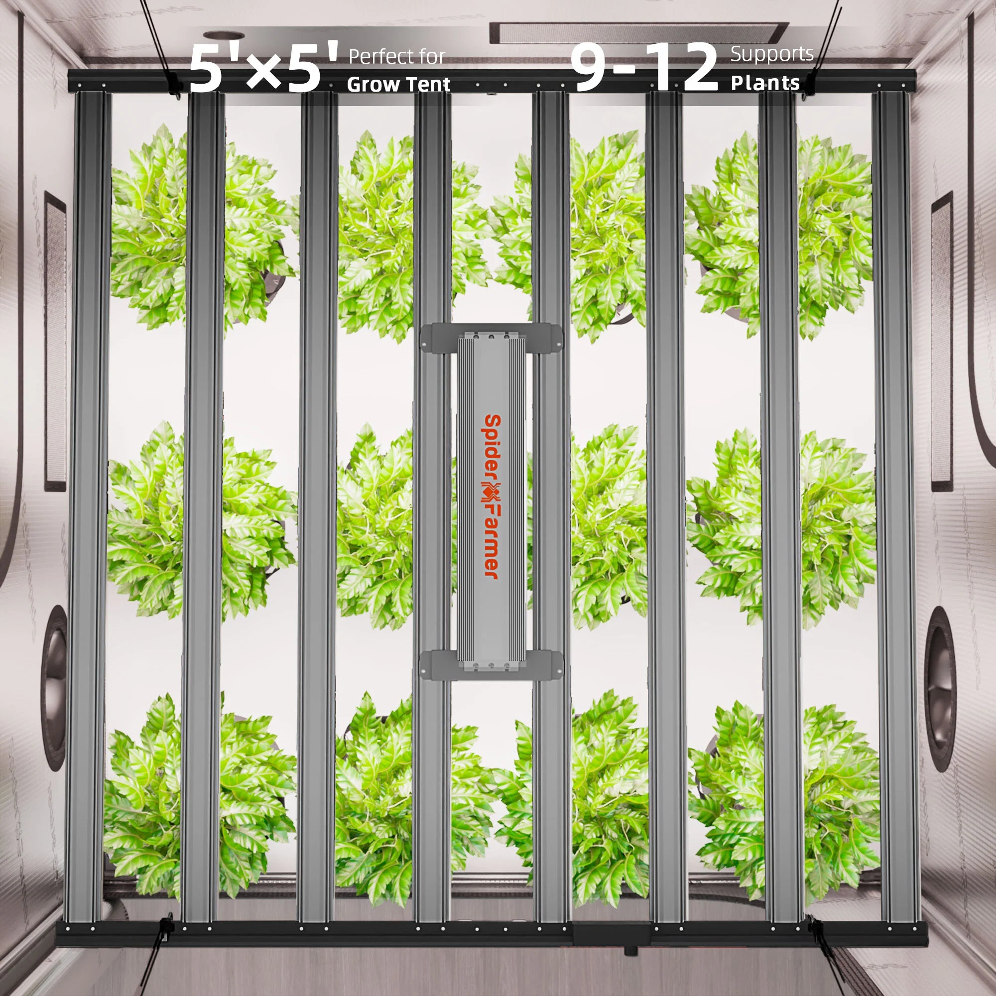 Spider Farmer G1000W LED Growlampe mit App-Steuerung für 150x150 cm Zelte