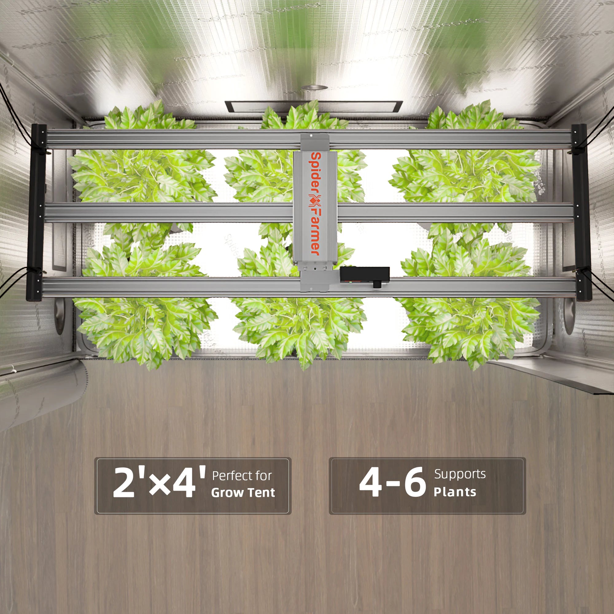 Spider Farmer G4500 LED Growlampe 320W mit App-Steuerung für 70x140 cm Zelte