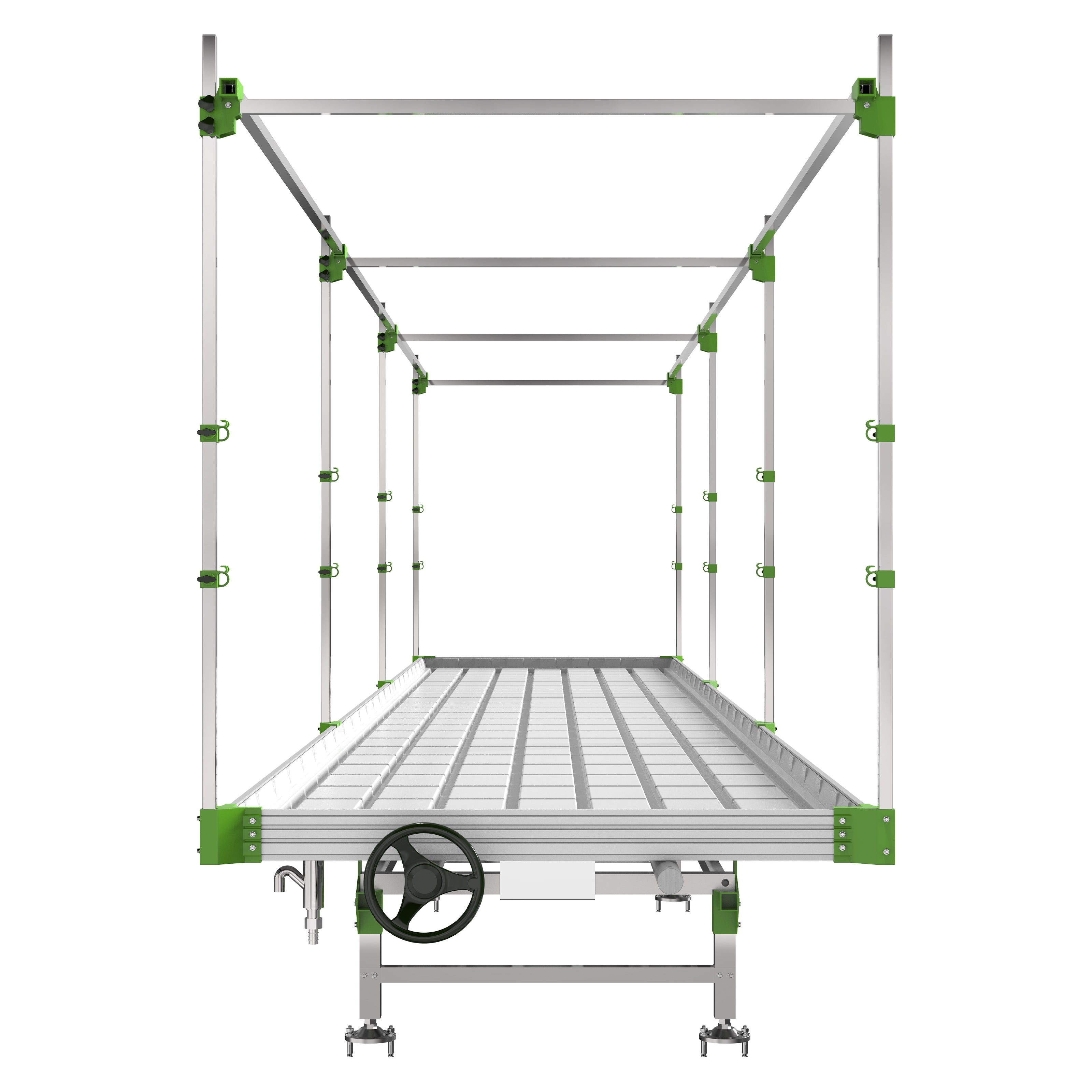LumiFlora Grow Bench – Professioneller Pflanztisch für Indoor- & Hydroponik-Systeme mit Drainage und Aluminiumrahmen