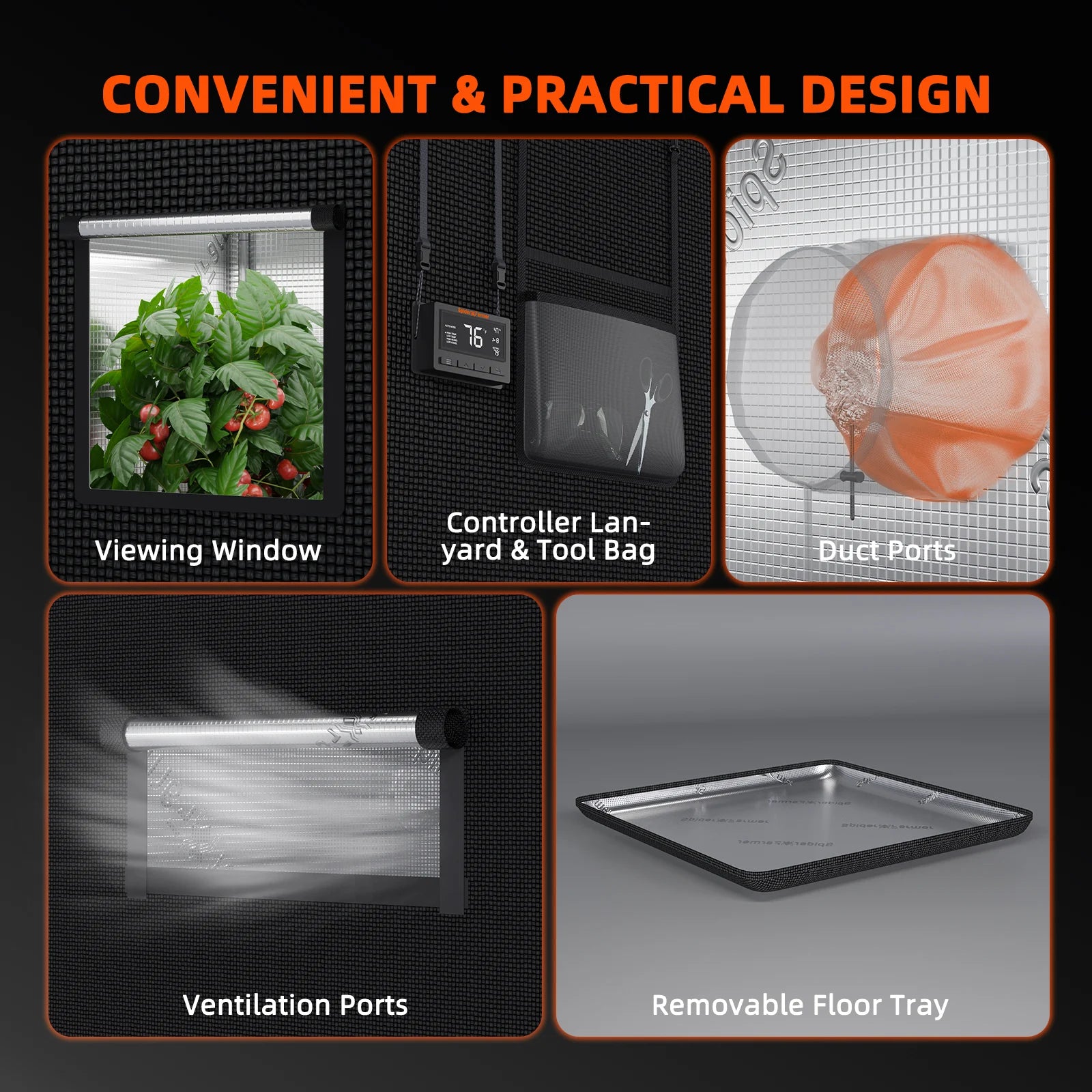 Spider Farmer Growzelt 240×120×200 cm – Indoor Growbox mit 1680D Stoff & reflektierender Innenbeschichtung