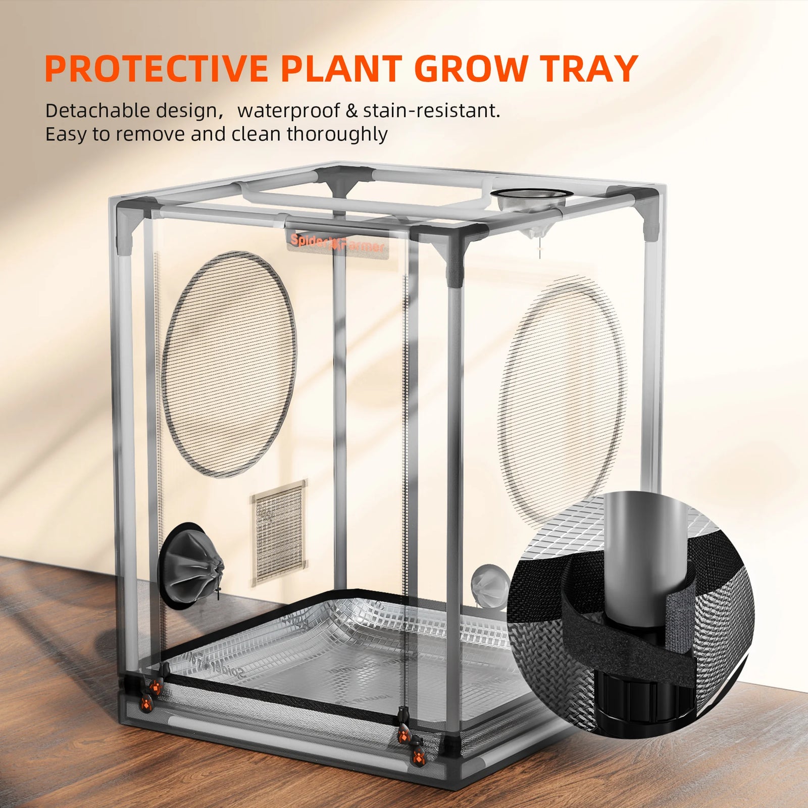 Spider Farmer Mini Growzelt 60×60×80 cm – Lichtdicht & Robust (2000D) – WonderGrow Hamburg