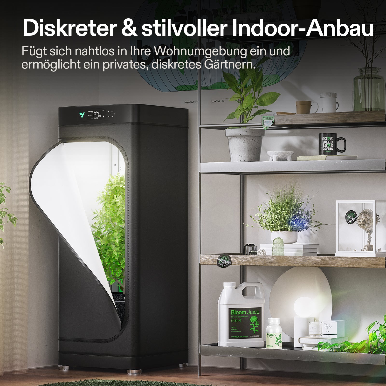 VIVOSUN komplettes Hydroponic Grow Bundle VGrow – Smart All-in-One-System mit LED-Licht, Belüftung und Bewässerung für Indoor-Pflanzen