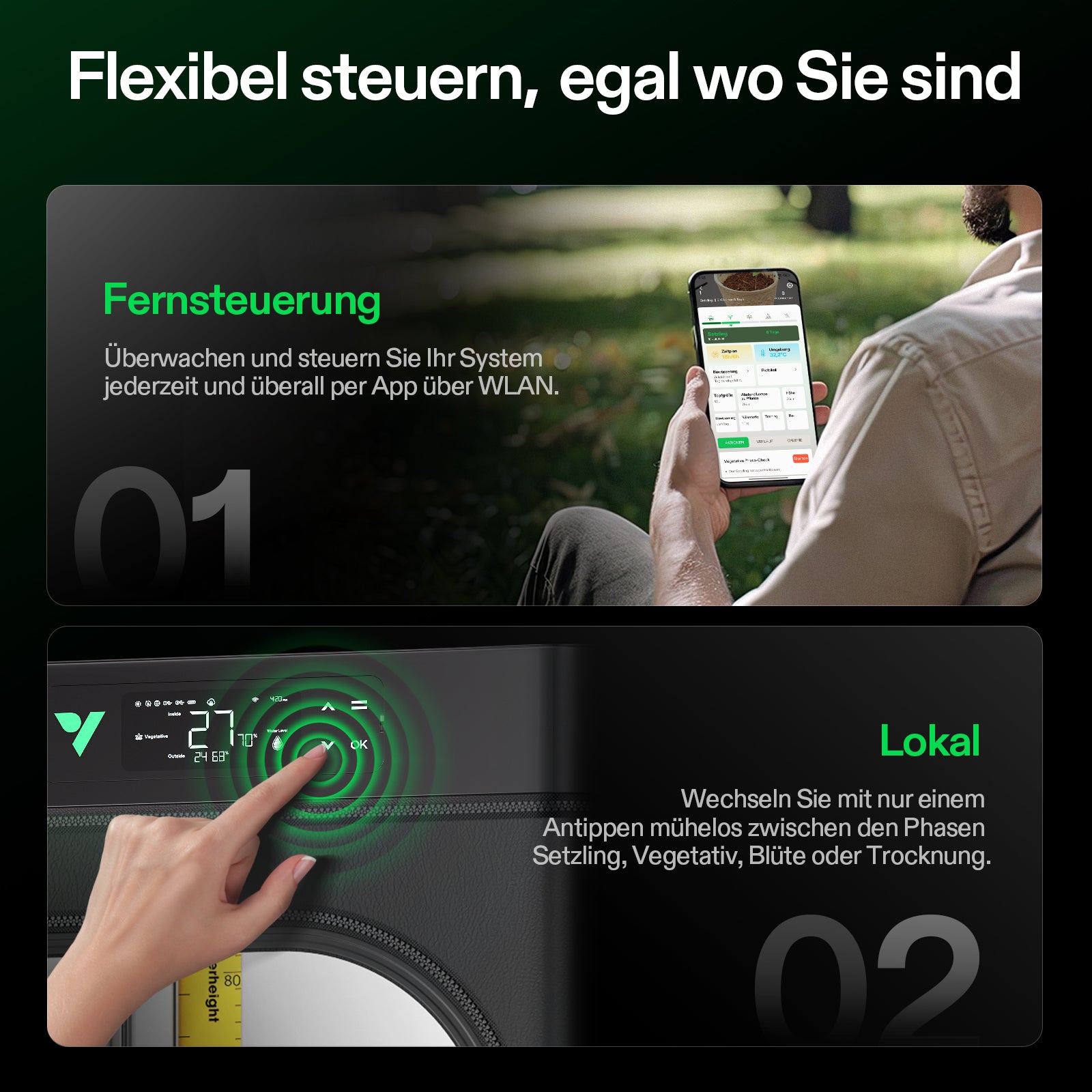 VIVOSUN VGrow Smart Grow Box mit LED-Beleuchtung und integriertem Bewässerungssystem für Indoor-Pflanzenanbau