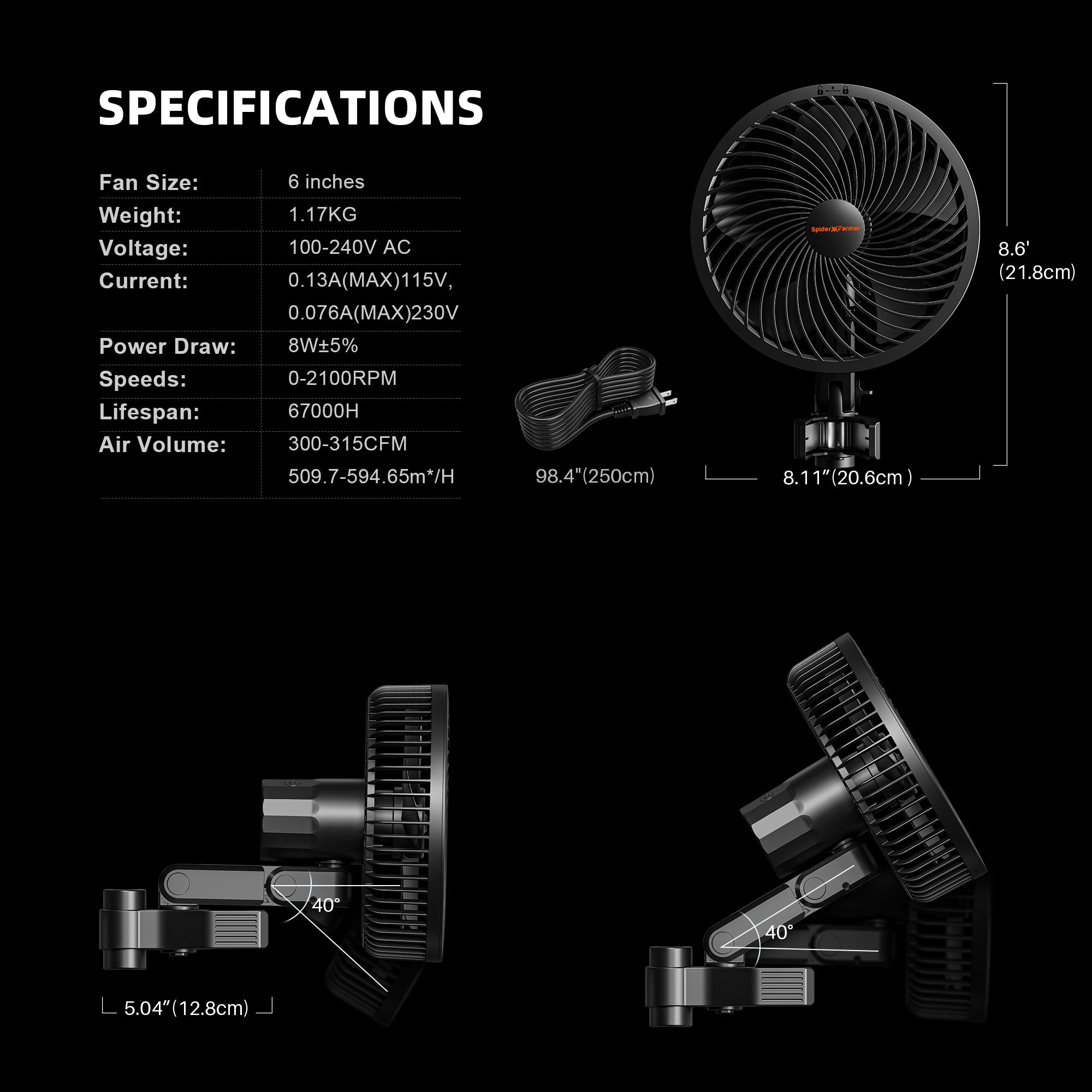 Spider Farmer SE4500 320W Growbox Komplettset 70x140x200 cm mit GGS