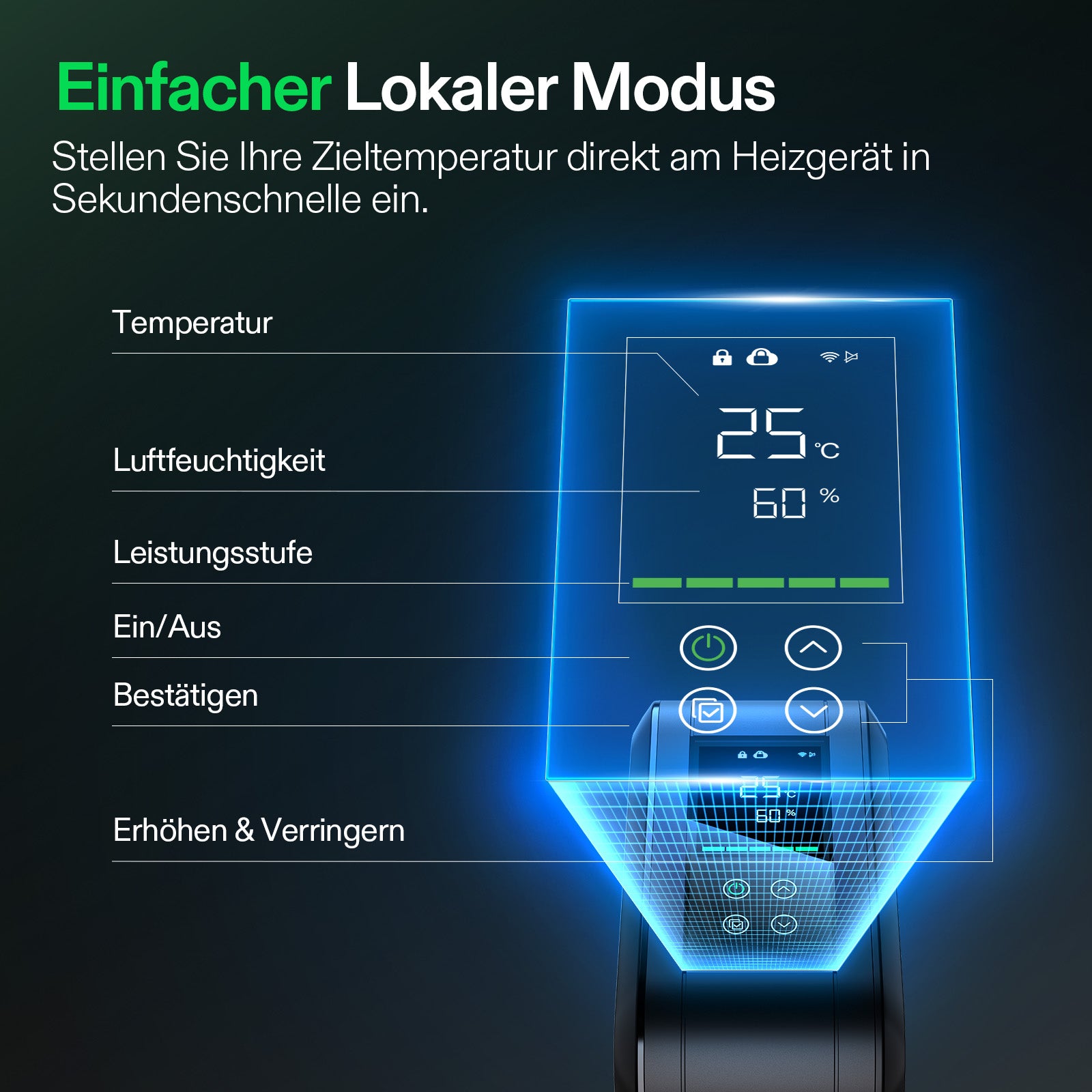 VIVOSUN AeroFlux Smart Growzelt-Heizung – 700 W PTC-Heizung mit VPD-Steuerung
