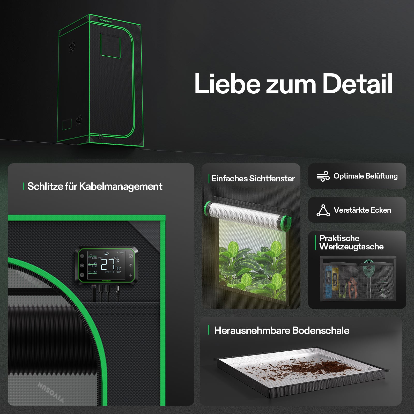 VIVOSUN 3×3 Mylar Grow Tent – Robustes 90×90×180 cm Indoor-Growzelt mit reflektierender Mylar-Innenbeschichtung