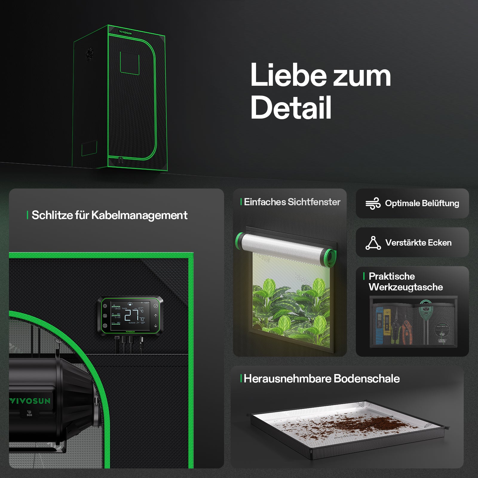 VIVOSUN 2.7×2.7 Mylar Grow Tent – Kompaktes 80×80×160 cm Indoor-Growzelt mit reflektierender Mylar-Beschichtung