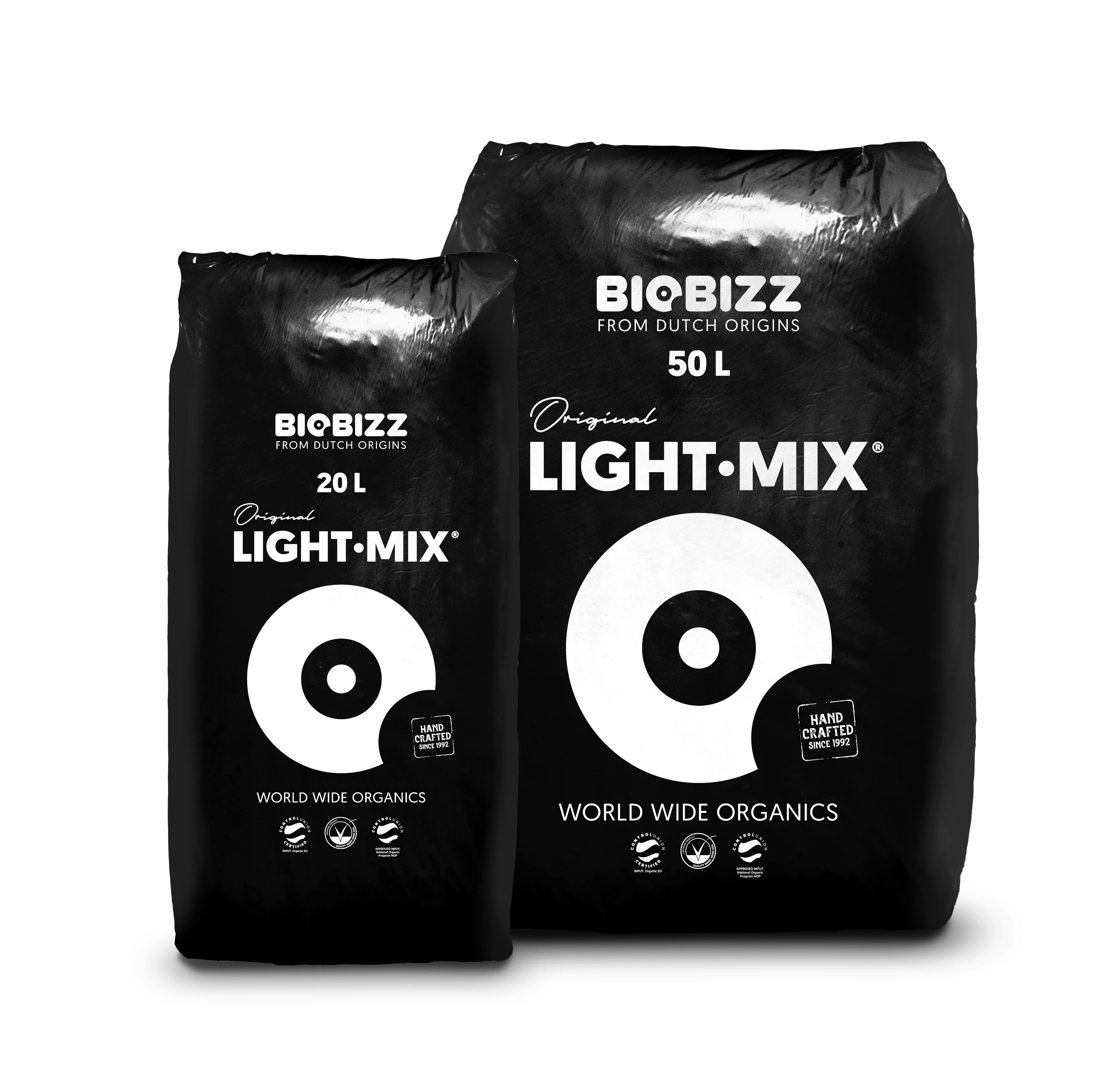 BioBizz Light-Mix – Leicht vorgedüngtes Bio-Substrat für Stecklinge und Sämlinge mit optimaler Nährstoffkontrolle