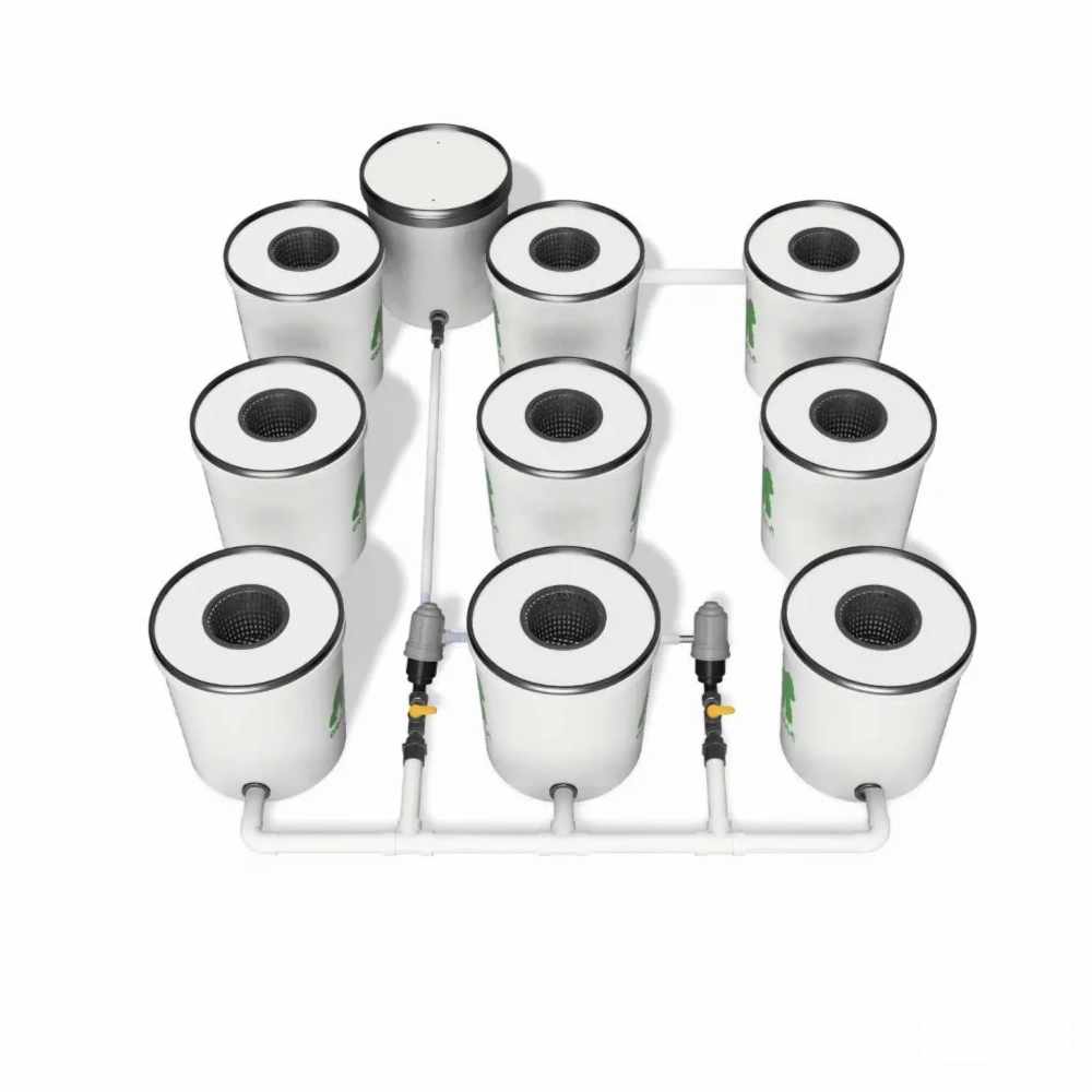 Growrilla RDWC 9 Pot Hydroponik System mit 9 Töpfen