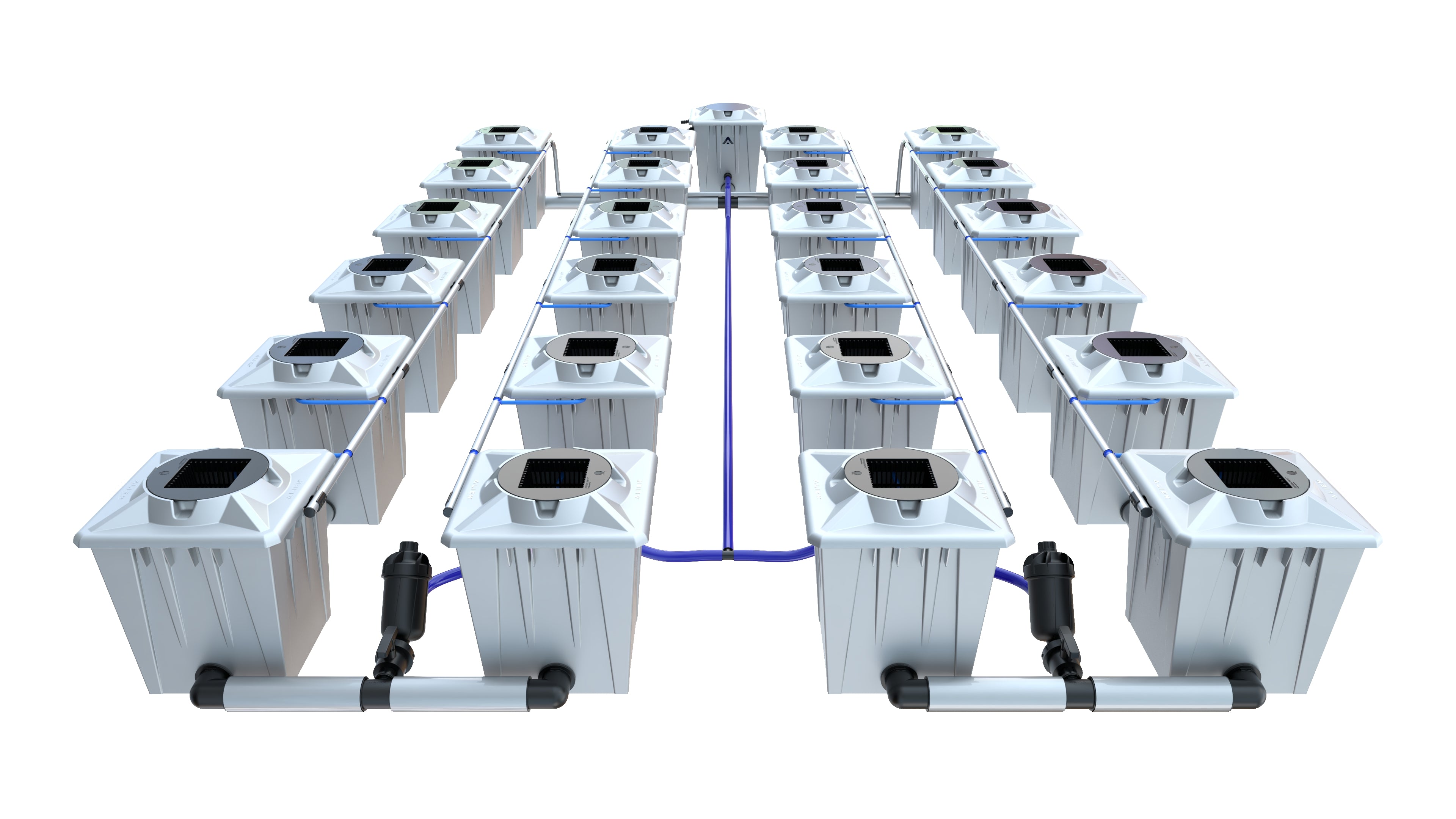 Alien RDWC PRO Silver Series – 24-Pot Hydroponic System mit 20-L-Töpfen