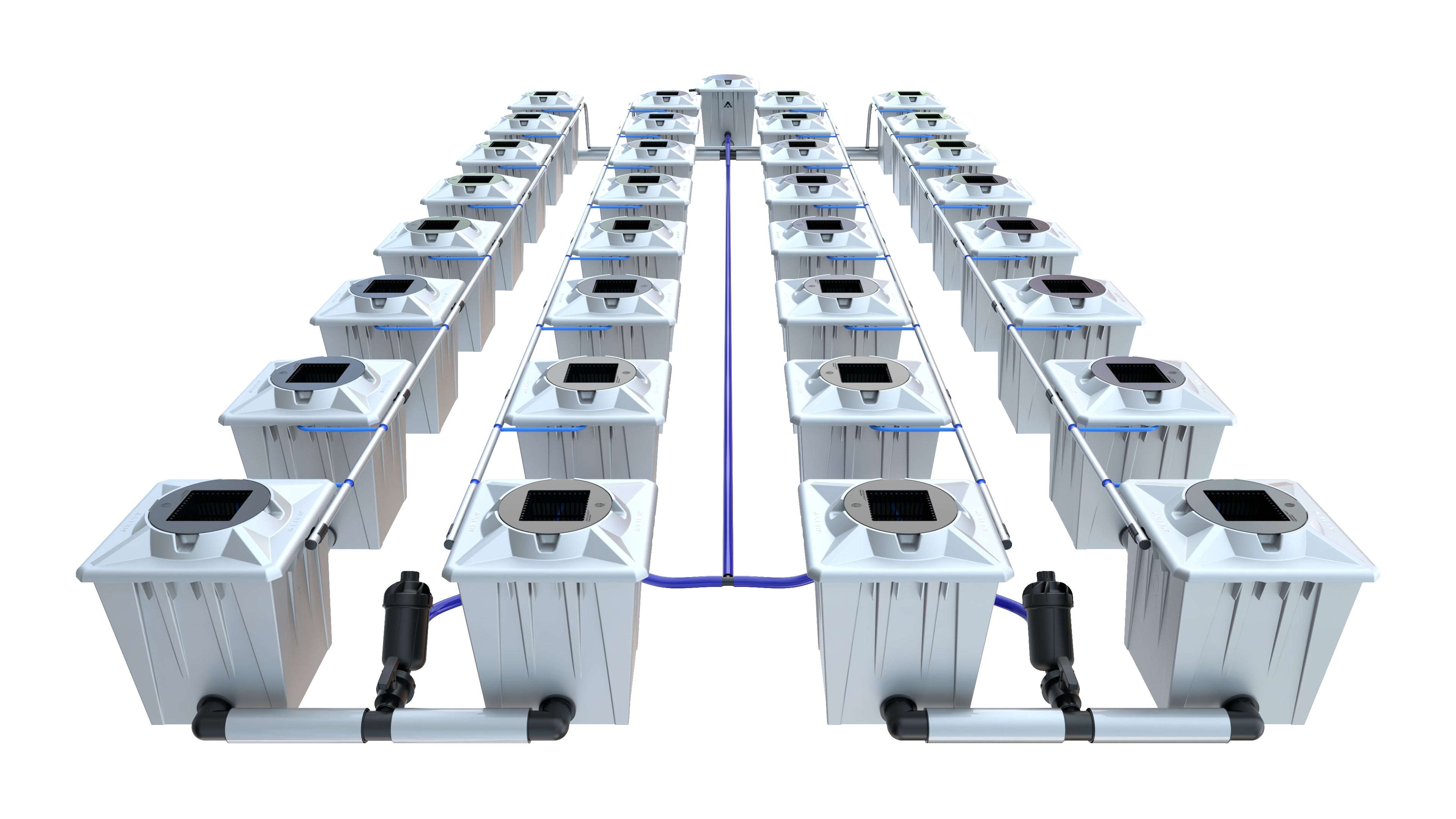 Alien RDWC PRO Silver Series – 32-Pot Hydroponic System mit 20-L-Töpfen