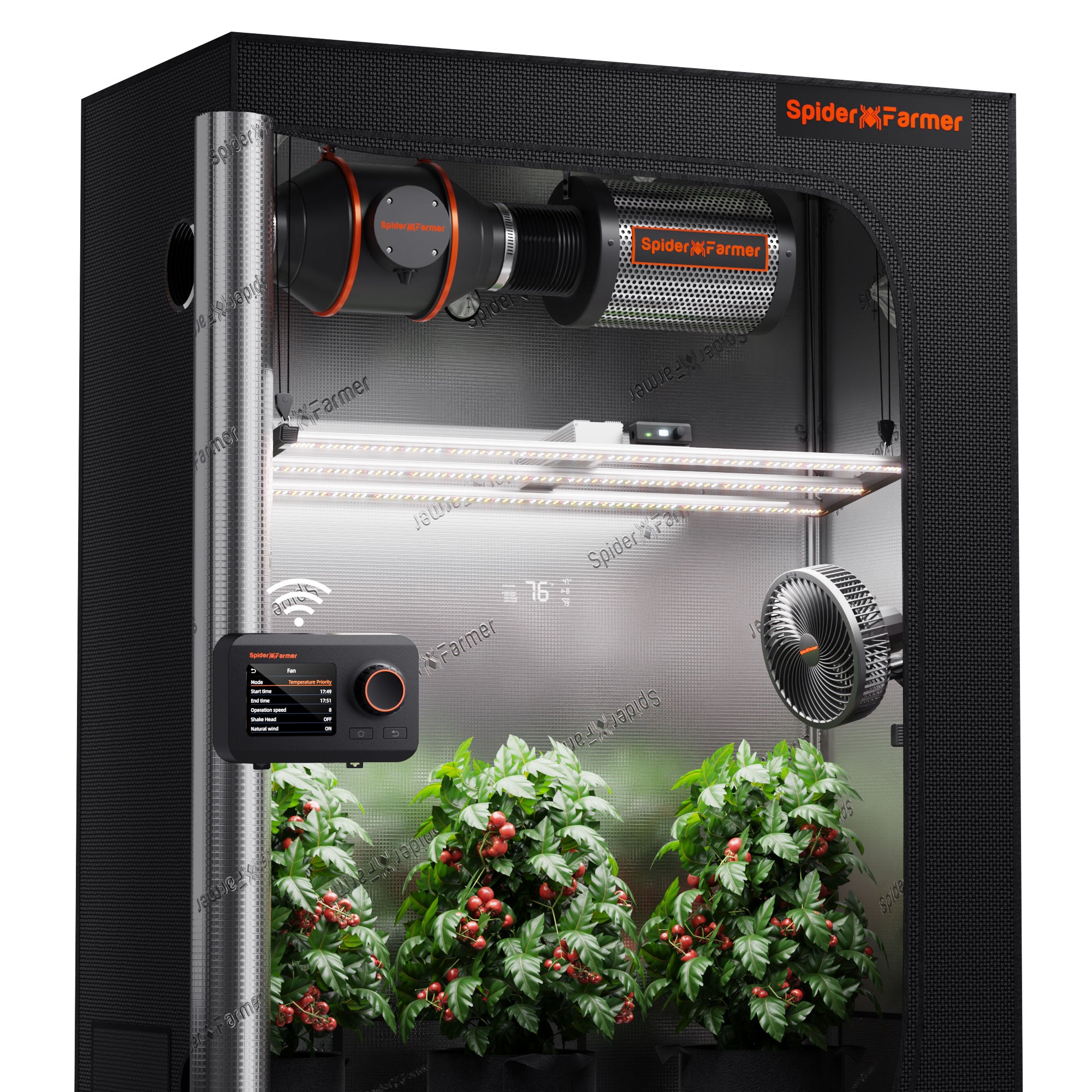 Spider Farmer SE4500 320W Growbox Komplettset 70x140x200 cm mit GGS