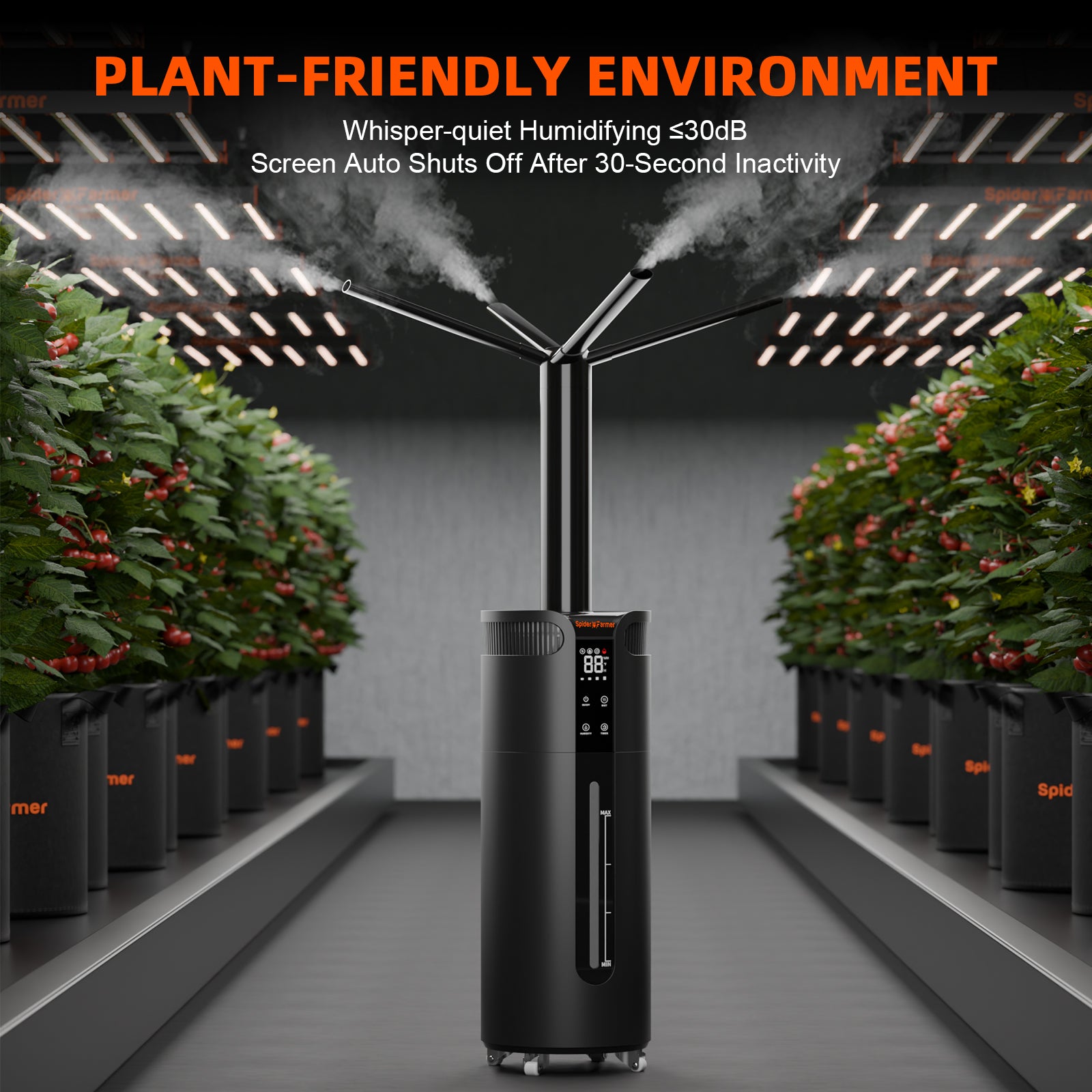 Spider Farmer 16 L Luftbefeuchter mit Sensor – leiser Ultraschall-Nebler für große Growzelte