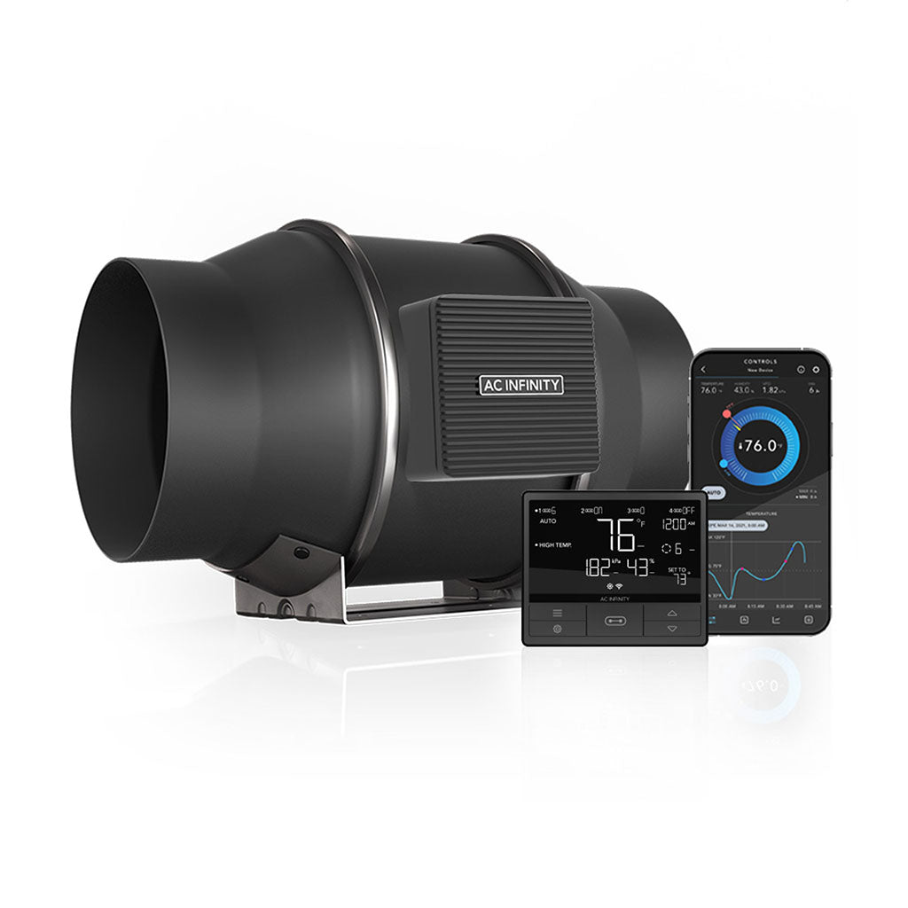 AC Infinity CLOUDLINE PRO T6 – leistungsstarker EC-Lüfter 150 mm mit Smart Controller für Growboxen und Indoor-Grows