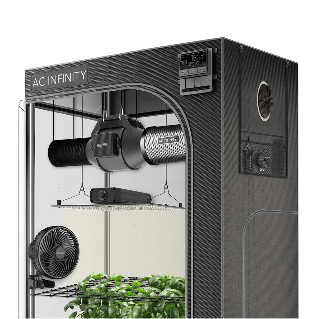 AC Infinity Growbox Komplettset 90x90x180 cm – Indoor Growzelt für 3 Pflanzen mit leisem EC-Ventilator, Aktivkohlefilter und smarter Steuerung
