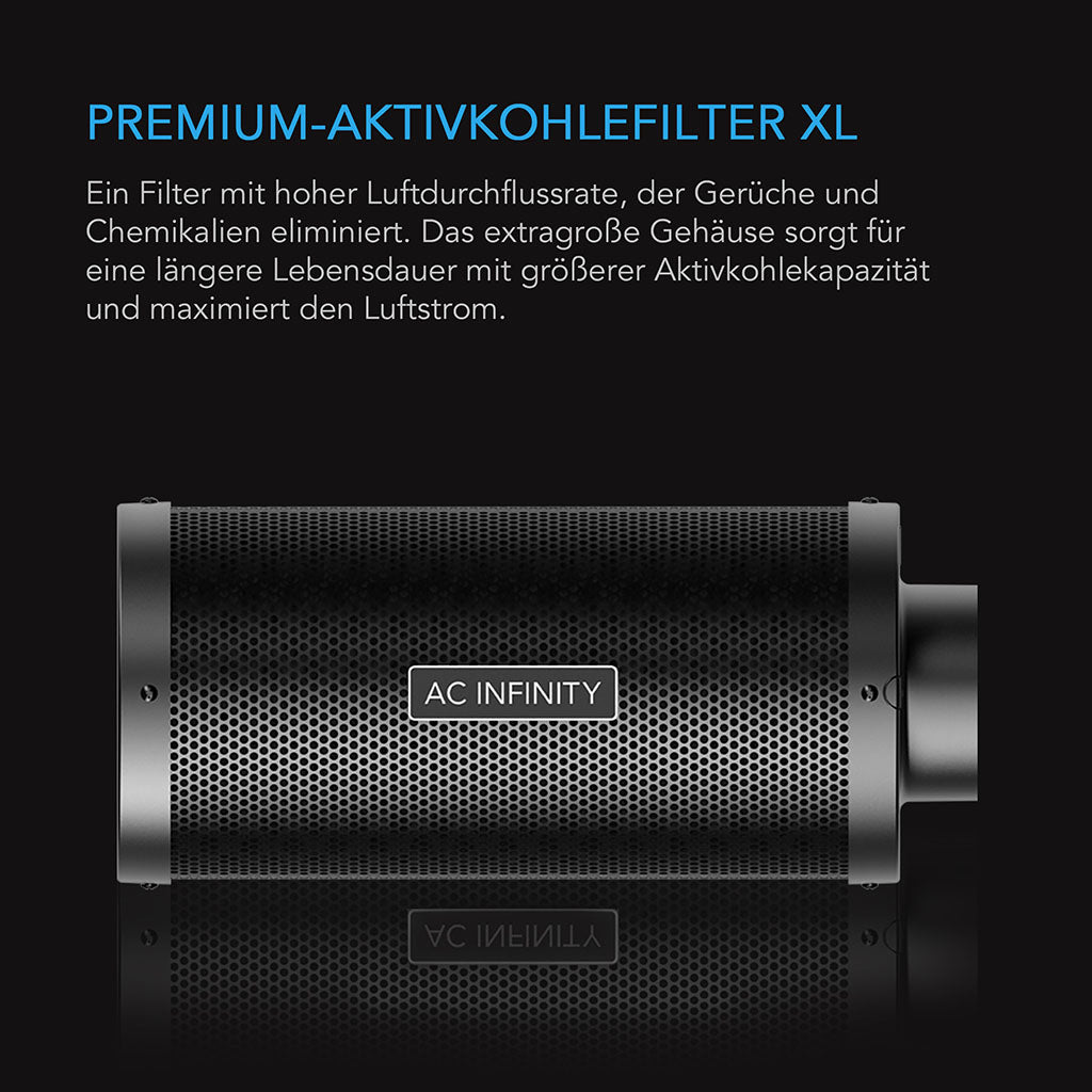 Aktivkohlefilter mit 200 mm Anschluss und Kohlekammer
