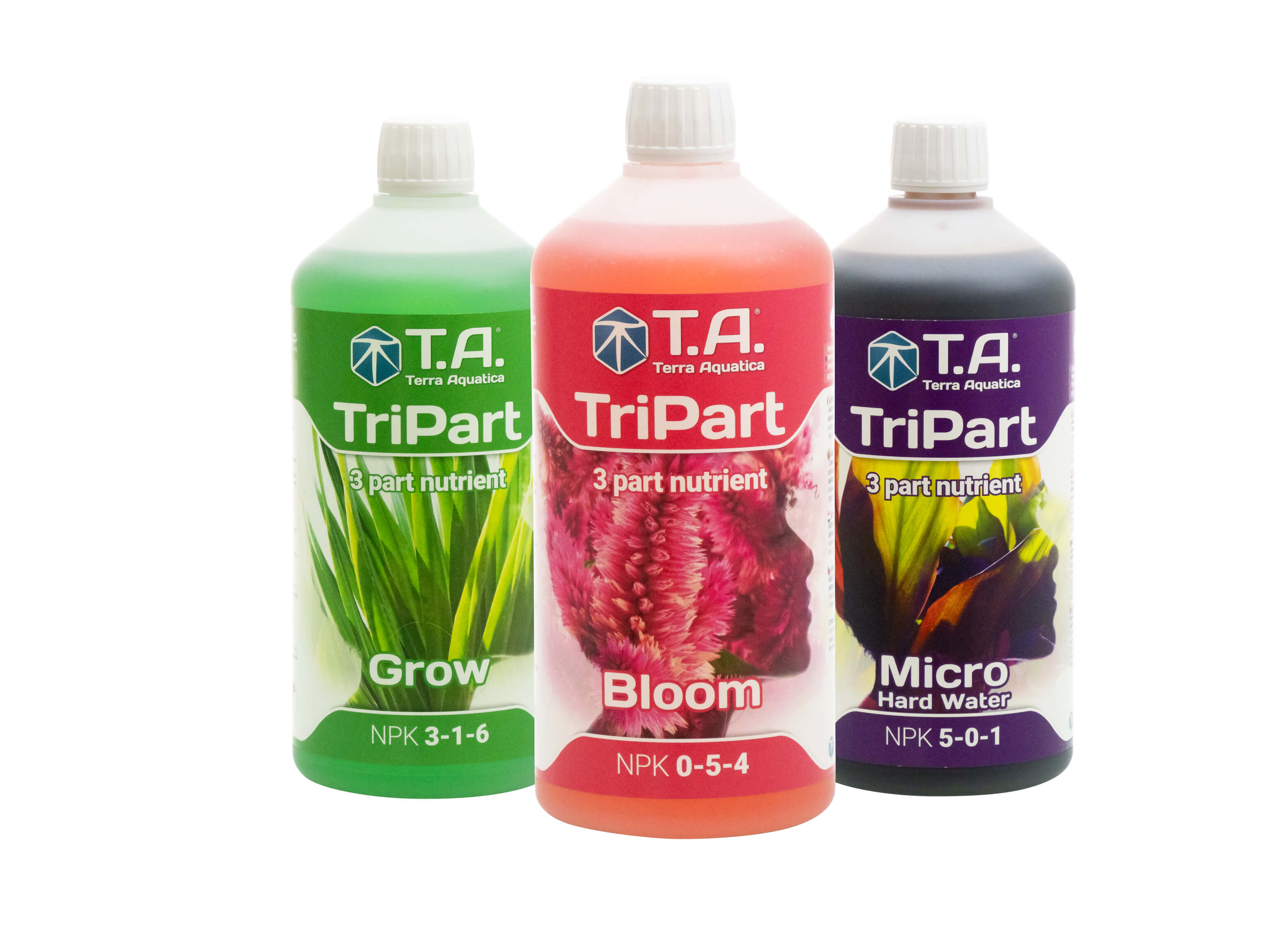 Terra Aquatica TriPart Trio – Komplettes Drei-Komponenten-Düngerset mit Micro, Grow & Bloom für alle Wachstumsphasen