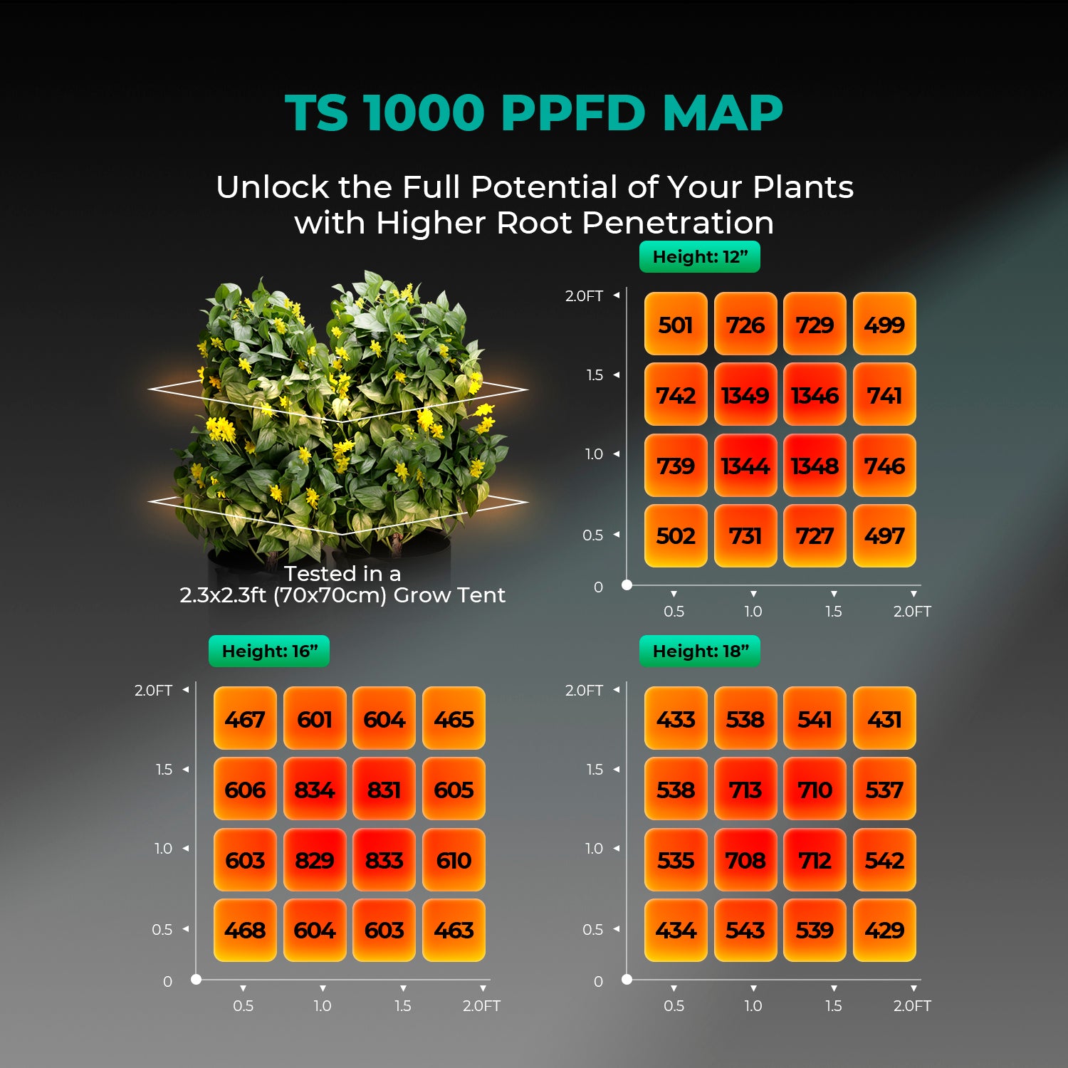 Mars Hydro TS 1000 Growbox Komplettset mit Klimacontroller & 150 W LED