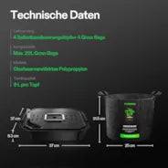 VIVOSUN Selbstbewässerungs-Set – Stofftöpfe mit Wasserbasis für automatische Bewässerung