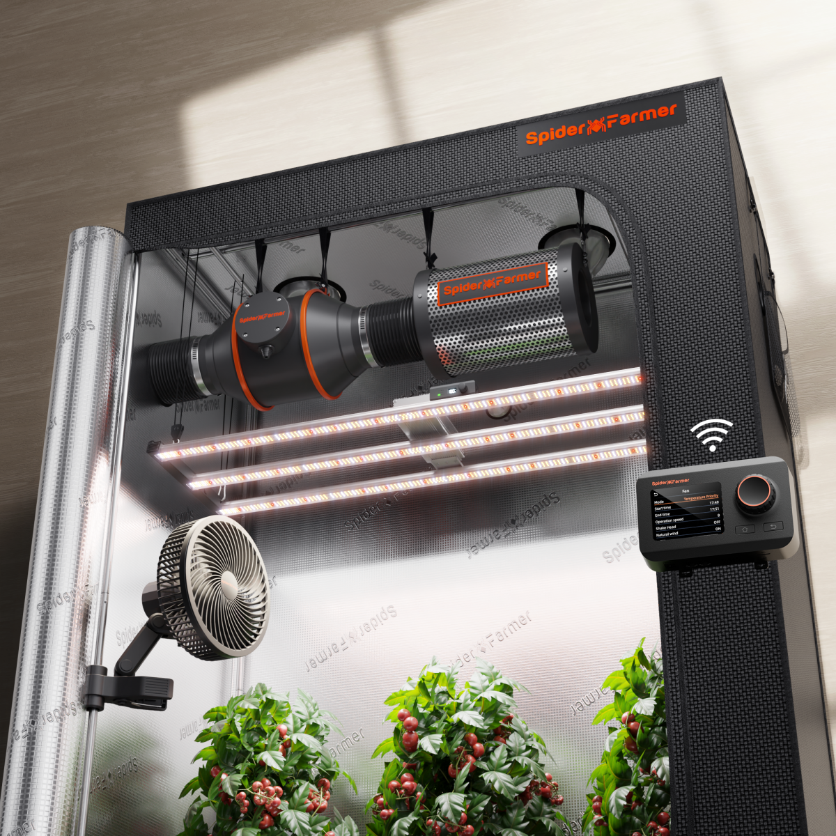 Spider Farmer G4500 320W Growbox Komplettset 140x70x200 cm mit GGS