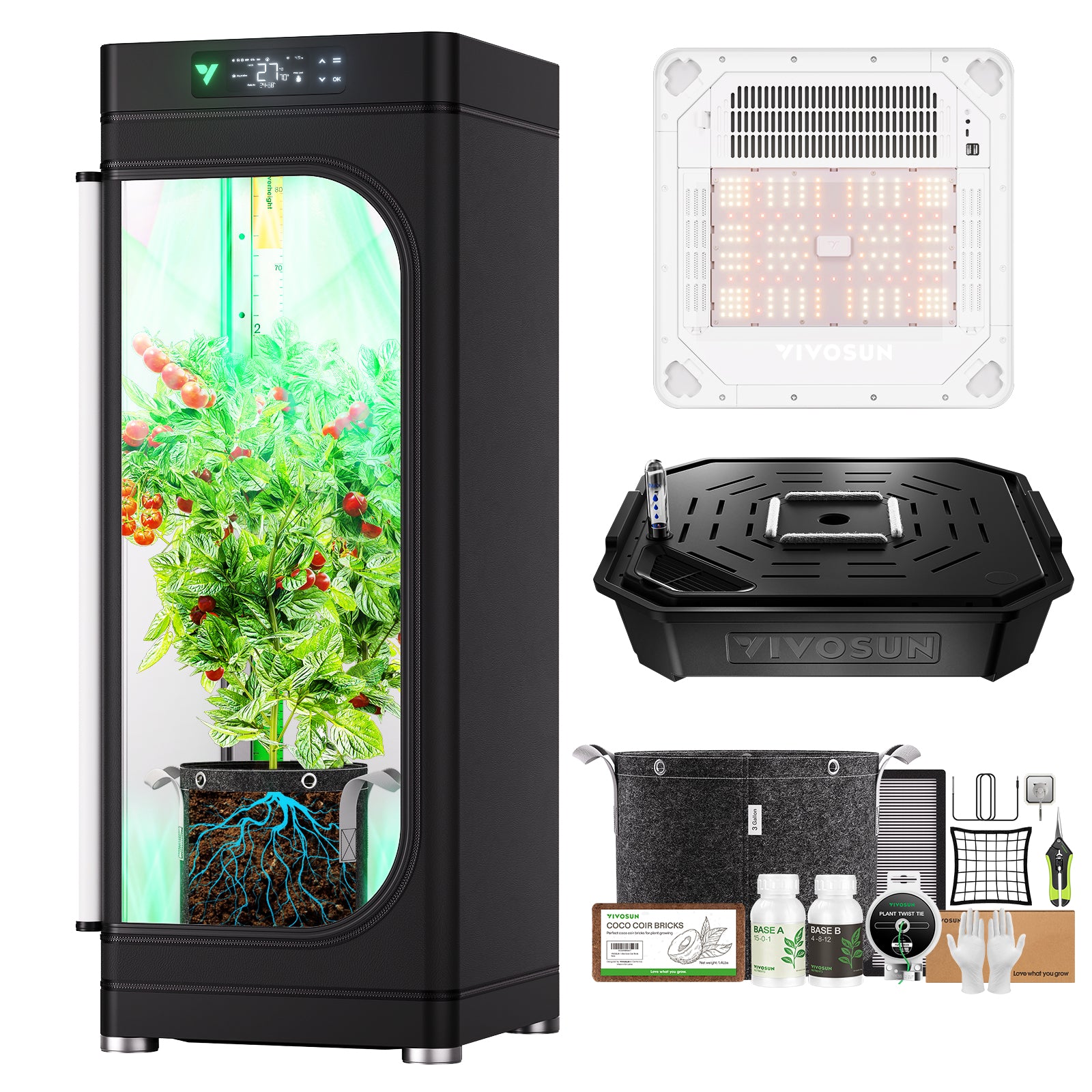 VIVOSUN VGrow Smart Grow Box mit LED-Beleuchtung und integriertem Bewässerungssystem für Indoor-Pflanzenanbau