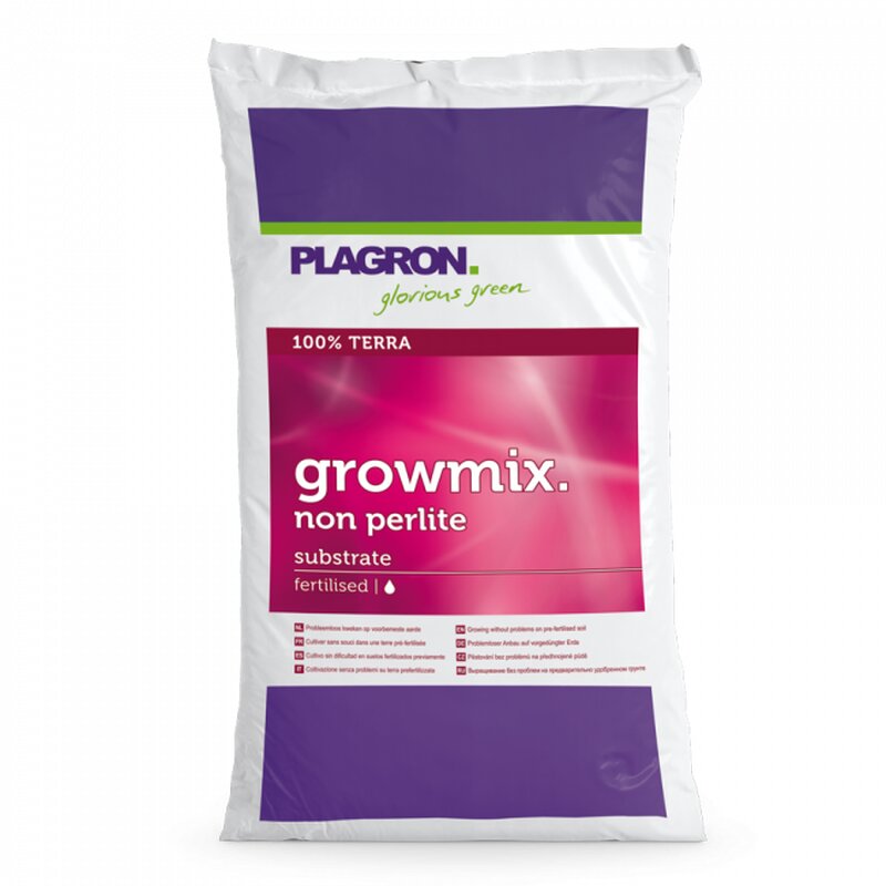 Plagron Grow Mix ohne Perlite 50 Liter vorgedüngte torfbasierte Pflanzerde für Indoor-Growing, Wachstum und Blüte