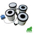 Hydroponics RDWC System mit 3 Töpfen, recirculating Deep Water Culture Setup mit Pumpe und Belüftung für optimales Pflanzenwachstum.